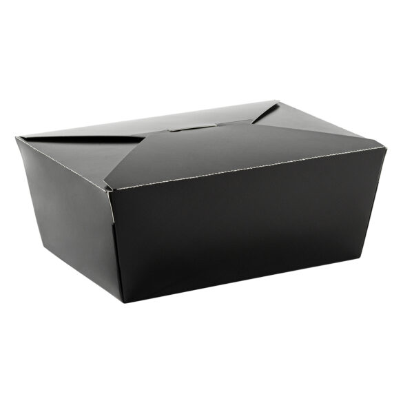 #4 BLACK FOLDED TAKE OUT BOX  7-3/4&quot; X 5-1/2&quot; X 3-1/2&quot;, 