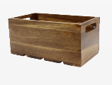 GASTRO SERVING/DISPLAY CRATE  WOODEN WITH CUT OUT HANDLE 