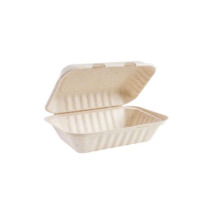 6x9 HINGED BAGASSE  CONSERVEWARE CONTAINER 300/CS