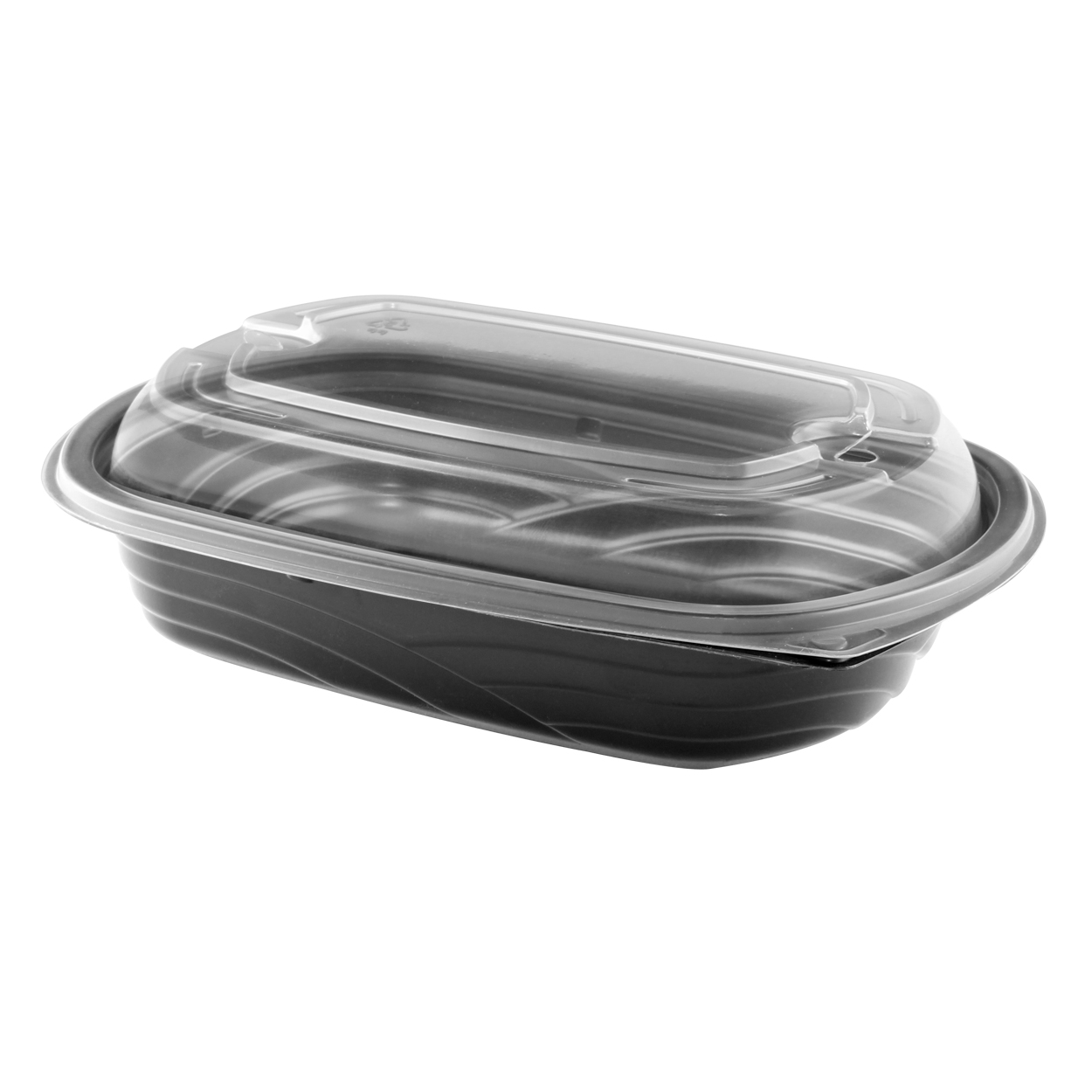 MICRORAVES 24oz BLACK WAVE  CONTAINER/PP DOME LID COMBO 