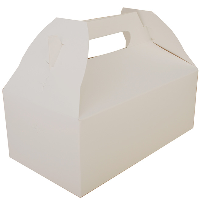 8-7/8x5x3.5 CARRY OUT BARN BOX WHITE PAPERBOARD 250/CS