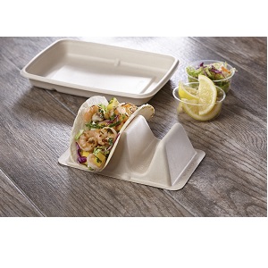 INSERT DIVIDED PULP TACO TRAY 
COMPOSTABLE 300/CS