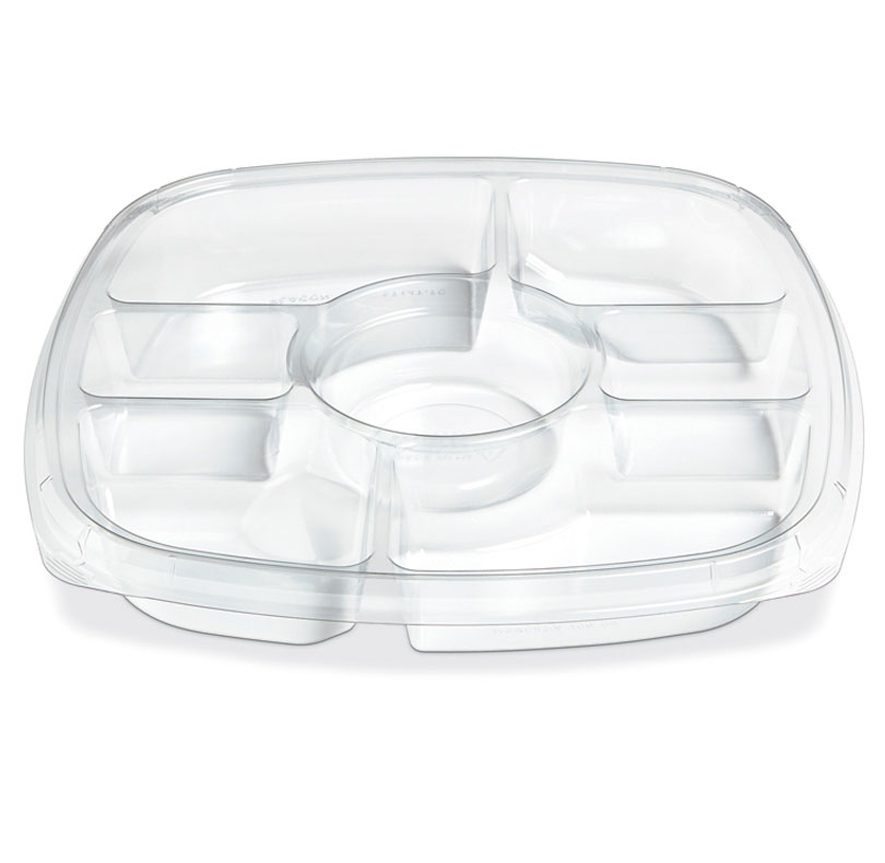 14&quot; FRESH N CLEAR CATERING 7
COMPARTMENT TRAY CLEAR 50/CS