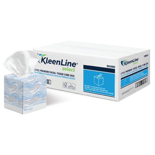 KLEENLINE 2PLY WHITE FACIAL TISSUE CUBE BOX 36bx/90sht
