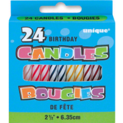 BIRTHDAY CANDLES-SPIRAL STRIPE CANDLE 