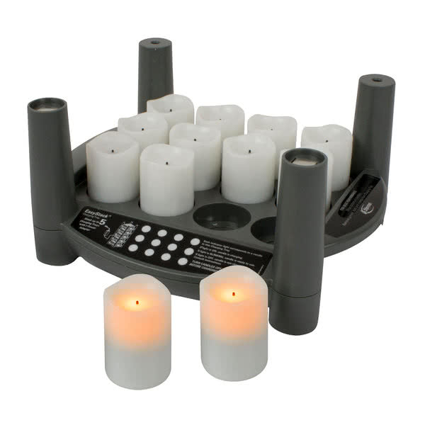 2.0 RECHARGEABLE FLAMELESS
VOTIVE SET AMBER (12 CANDLES,
1 TRAY)