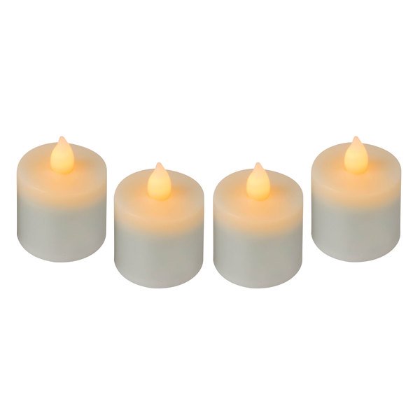 2.0 12 PIECE 1.75&quot; AMBER
RECHARGEABLE FLAMELESS TEA
LIGHT SET W/TIMER AND REMOTE 