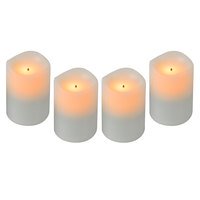 2.0 4 PIECE 2&quot; AMBER 
RECHARGABLE FLAMELESS VOTIVE 
SET W/ TIMER AND REMOTE (EA) 
