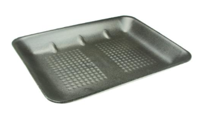 TRAY FOAM 8H BLACK MEAT 10.58x8.33x1.18" 400/CS