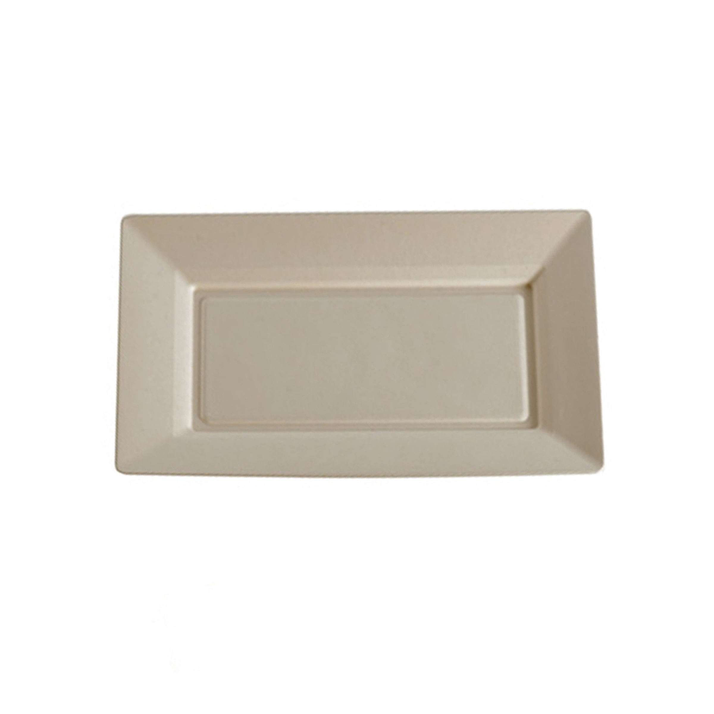 12X7.5&quot; TAN RECTANGULAR PLATE  BAGASSE (75/BAG 4/CS-300 PCS)