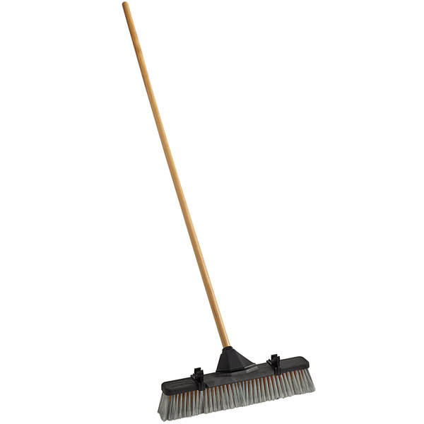 18&quot; PLASTIC PUSH BROOM WITH  FLAGGED PET/POLYPROPYLENE 