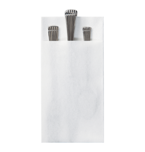 8.5&quot;x4.25&quot; LINEN LIKE QUICKSET  WHITE DINNER NAPKINS 300/CS