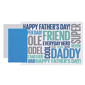 PLACEMAT COMBO FATHERS DAY W/125 GRAY NAPKINS, 125 BLUE