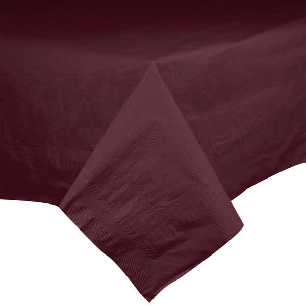 TABLECOVER CELLUTEX BURGUNDY TISSUE/POLY 54x108&quot;  25/CS