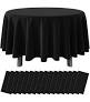 BLACK PLASTIC TABLECOVER 120"  ROUND 120"L x 120"W 12/PK