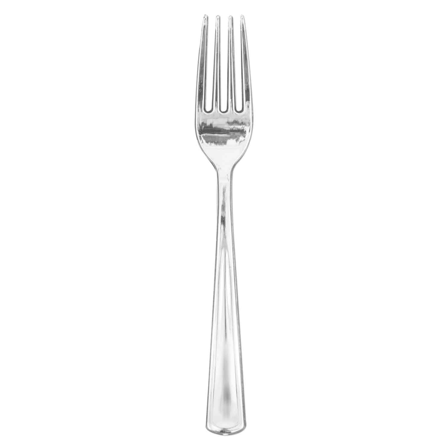 FORK SILVER LOOK HEAVY WEIGHT PS PLASTIC 500/CS