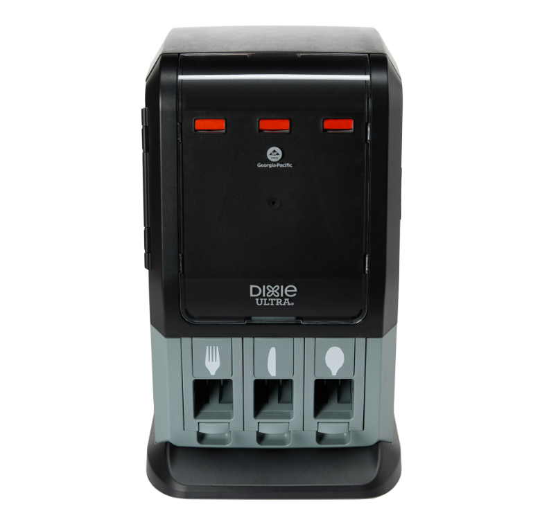 SMARTSTOCK MINI TRI-TOWER  CUTLERY DISPENSER, BLACK (EA)
