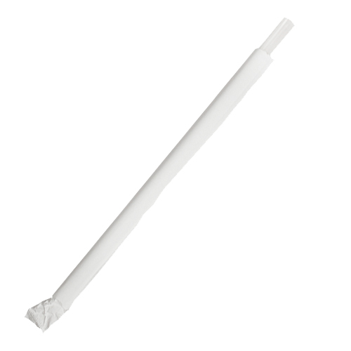 7.75&quot; GIANT WRAPPED CLEAR/RED STRIPE PLASTIC STRAW 7500/CS