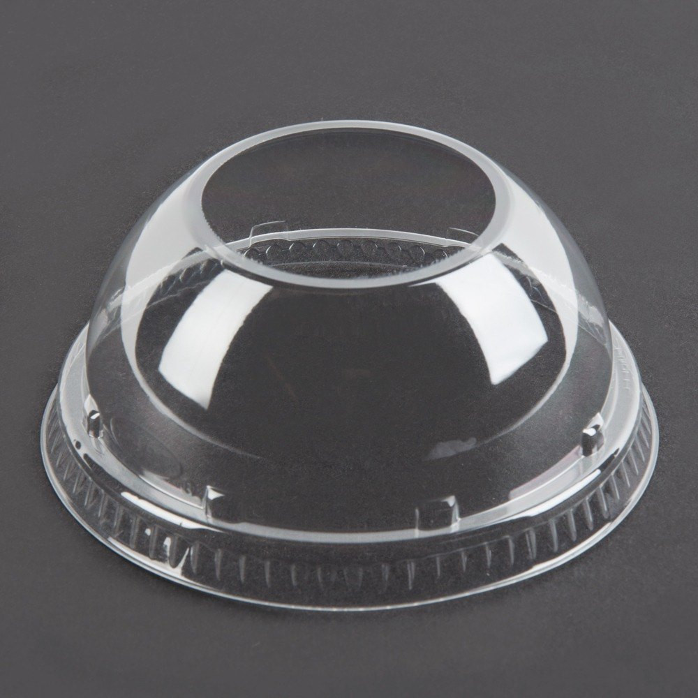LID DOME CLEAR WIDE HOLE PET  10/100 CS