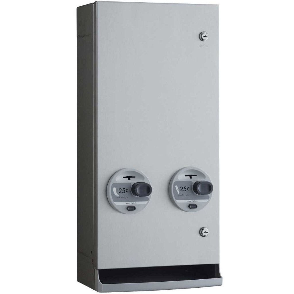 25 CENT SURFACE MOUNTED  NAPKIN/TAMPON VENDING MACHINE, 