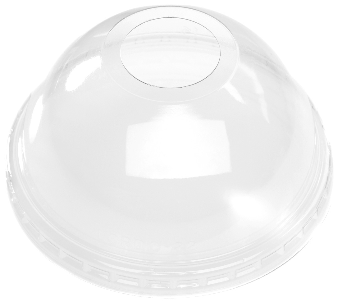 LID DOME CLEAR PET W/SMALL  HOLE 1000/CS fits 12S-24oz 