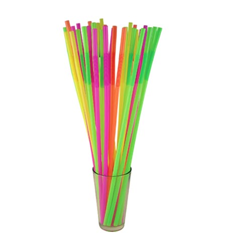 17&quot; ASSORTED NEON MAMMOTH BENDY STRAWS 800/BX