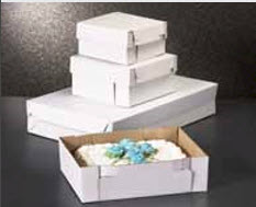 16X16X6 CORRUGATED CAKE BOX 2 PIECE WHITE 25/CS