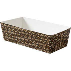 2.6x5.5x1.75 LARGE LOAF PAN PAPER CHOCOLATE LINKS DESIGN