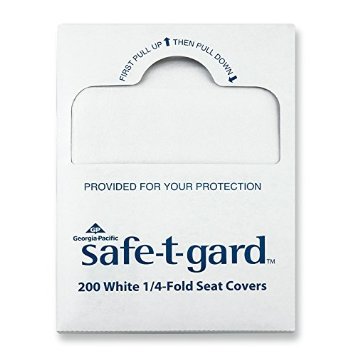 SAFE-T-GARD WHITE 1/4 FOLD TOILET SEAT COVERS