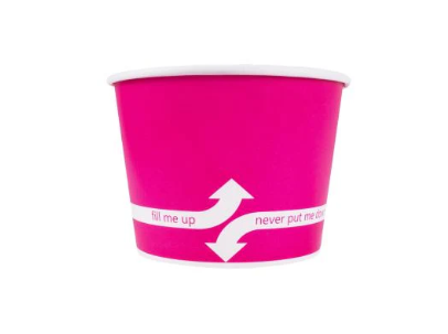 CUP 8oz PINK DOUBLE POLY  PAPER ICE CREAM COLD/HOT FOOD 