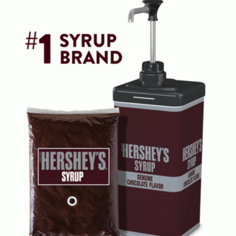 HERSHEY CHOCOLATE SYRUP
POUCHES 4/64oz