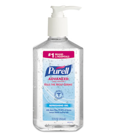 PURELL HAND SANITIZER 12 OZ PUMP BOTTLES 12/CS