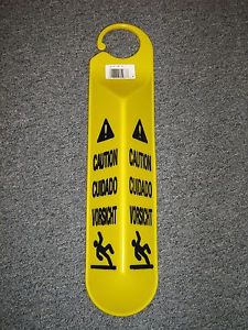 HANGING SAFETY SIGN MULTI
LINGUAL YELLOW 19.5&quot;x4.25&quot;
6/CS