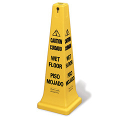 SAFETY CONE 36&quot;TALL WET FLOOR 
IMPRINT MULTILINGUAL 5/CS