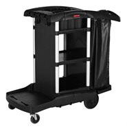 EXECUTIVE JANITORIAL CLEANING CART HIGH CAPACITY BLACK