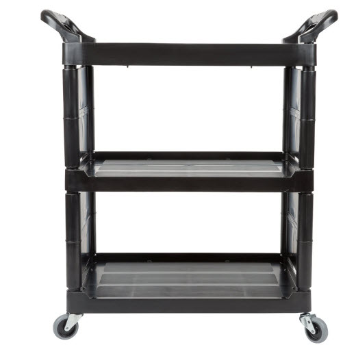 UTILITY CART WITH END PANELS AND 3&quot; SWIVEL CASTERS BLACK