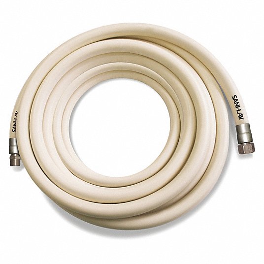 50&#39; WASH DOWN HOSE, 3/4&quot; MGHT  SWIVEL x FGHT, SS/WHITE (EA)