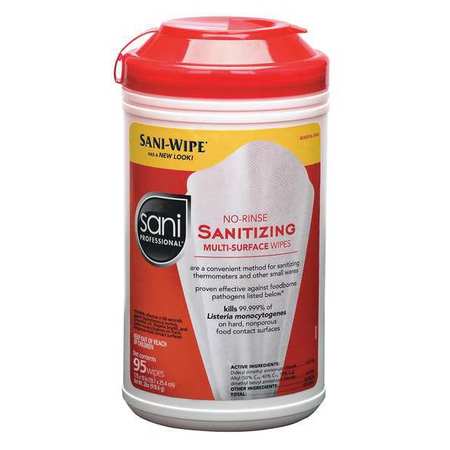 NO RINSE SANITIZING MULTI 
SURFACE WIPE 6/175CT RED
CANISTER 7.75x5