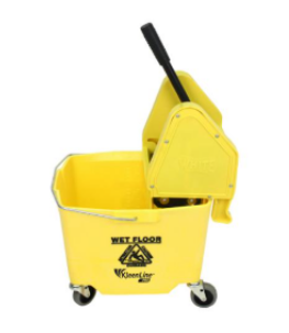 BUCKET &amp; WRINGER 35 QT YELLOW  DOWN PRESS KL PRO (EA)