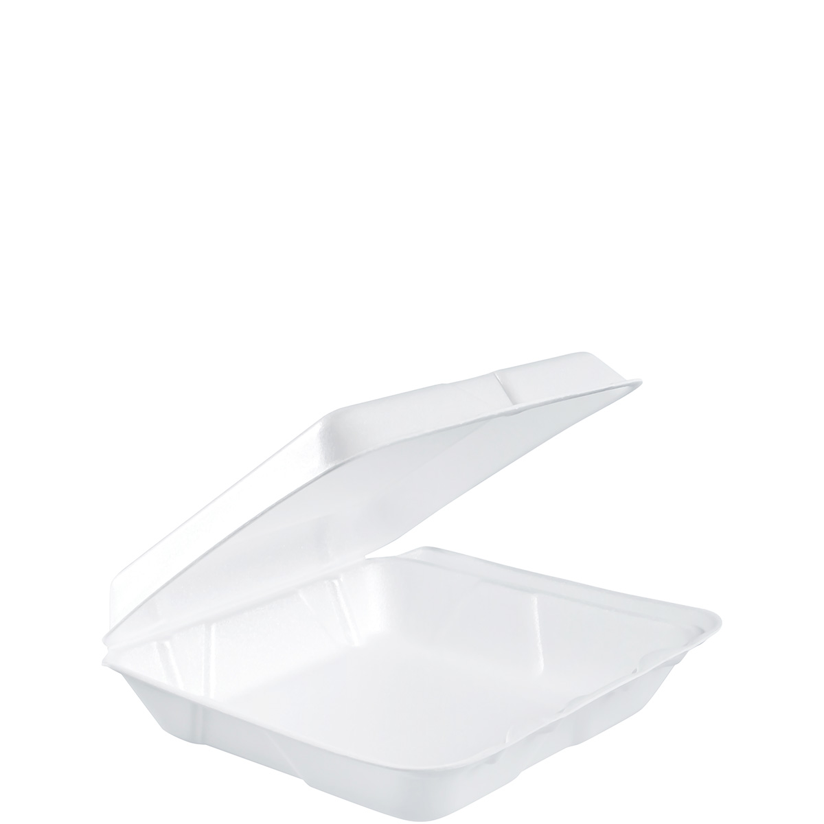 8x7.5&quot; WHITE FOAM HINGED LID CONTAINER 200/CS