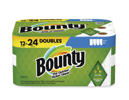 BOUNTY 2ply SELECT-A-SIZE ROLL  TOWELS 90SHT/ROLL 12RL/CS 