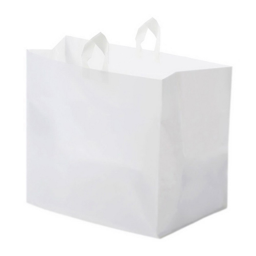 15.25x14x22&quot; WIDE GUSSET PLASTIC CATERING BAG WHITE