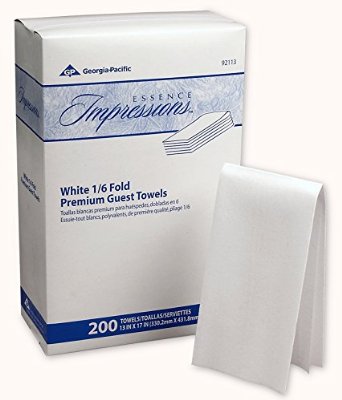 ESSENCE IMPRESSIONS WHITE GUEST TOWEL 1/6-FOLD LINEN