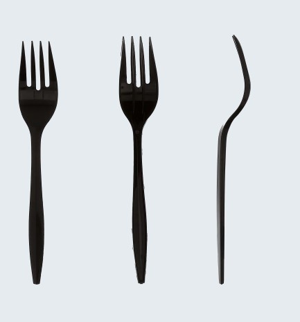 FORK BLACK PP MEDIUM WEIGHT UNWRAPPED PLASTIC