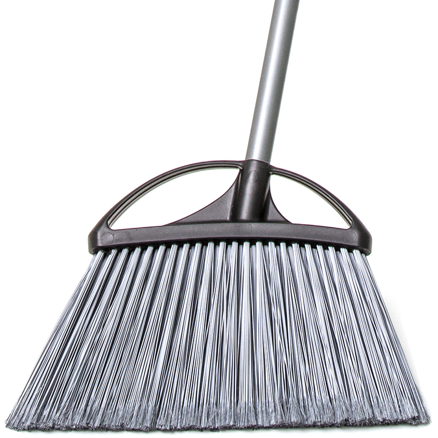 12" BROOM ANGLE SYNTHETIC W/ FLAGGED BRISTLES &amp; METAL 