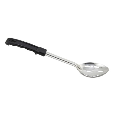 13&quot; BASTING SPOON SLOTTED  BLACK HANDLE