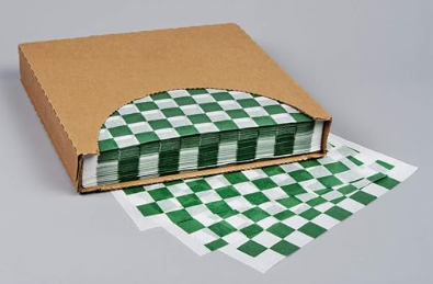 110842 DRY WAX 12X12 GRN 2000/CS CHECK GREEN CHECK