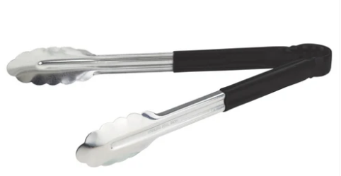 12" TONGS HEAVY WEIGHT UTILTIY  SS W/PLASTIC HANDLE (EA)
