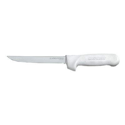 6&quot; BONING KNIFE NARROW 
SANI-SAFE WHITE HANDLE NSF 
MADE IN USA