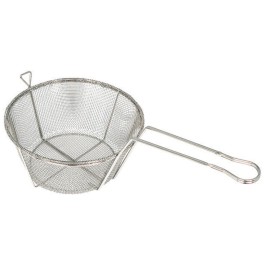 10.5&quot; ROUND FRY BASKET NICKEL PLATE MESH WIRE (EA)